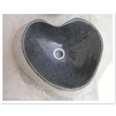 Natural stone Irregular shape black granite wash basin