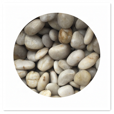 Natural outdoor Garden white pebble stone polished