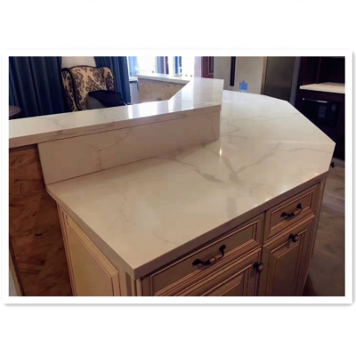 China Kitchen Artificial white quartz countertop