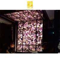 Purple Gemstone Backlit Leisure Club Background Decor Agate Wall Panel Slab