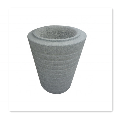 Manufacturer Supplier G654 Grey Granite Handcarved Flower Vase For Sale