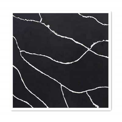 Fancy artificial black stone composite cultured Quartz slab