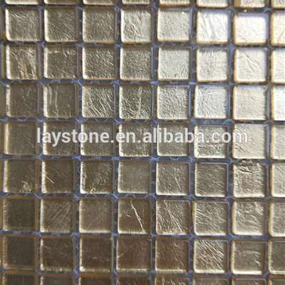 cheap Yellow glass swimming pool mosaic tile