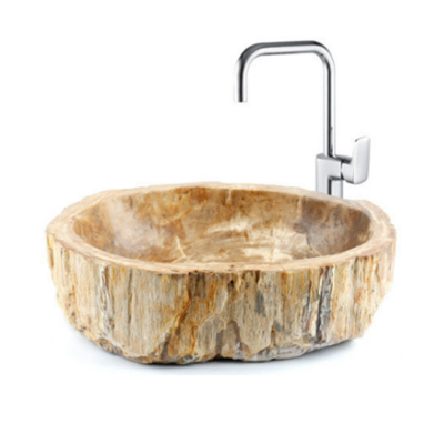 Natural yellow wood fossil wash basin sink