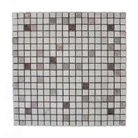 Mixed colored marble wall decoration tile square waterjet mosaic tile