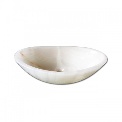 Beautiful white onyx stone cheap oval wash basin