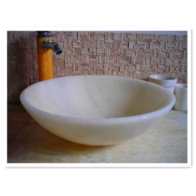 Cheap natural white agate bathroom sink