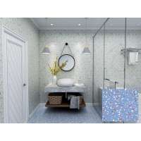 600x600 size Color Spots Blue matte porcelain Floor tiles Terrazzo Look Ceramic Tiles